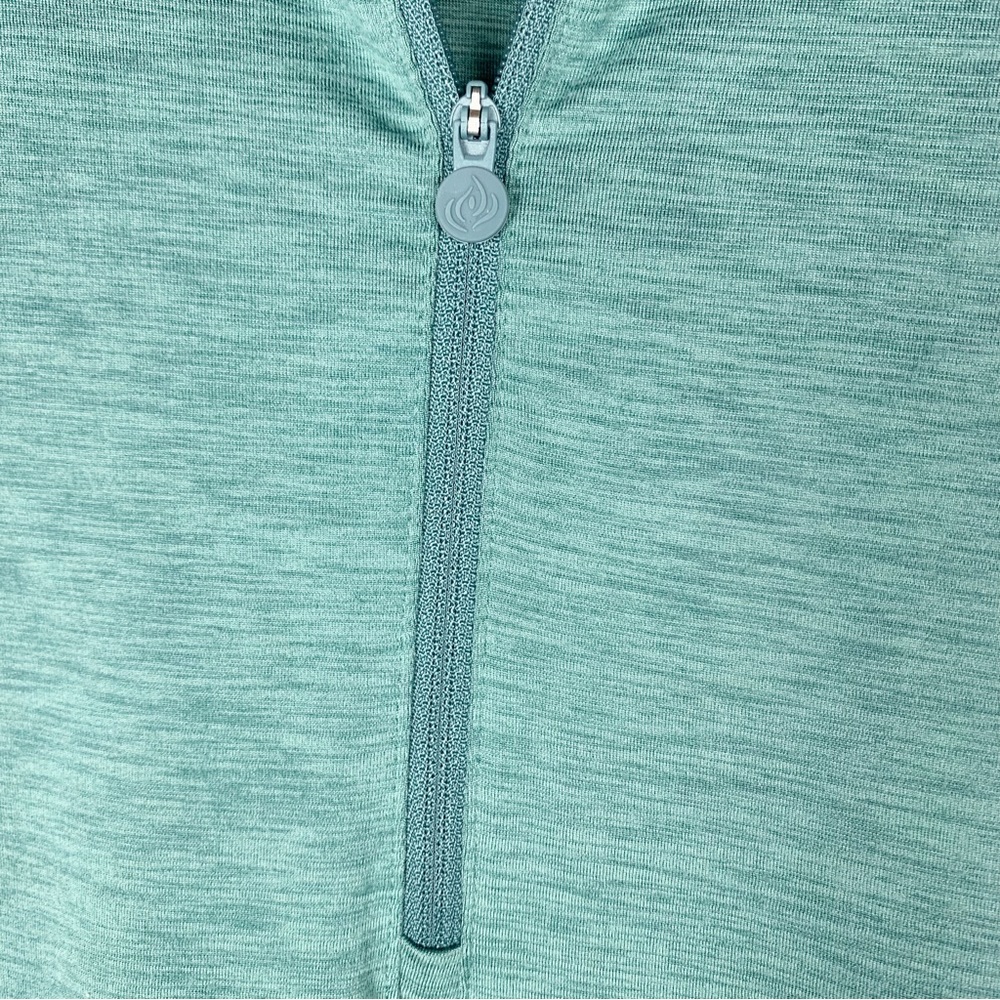 Apana Quarter Zip Long Sleeve Track Jacket Soft Green Thumbholes size M - Picture 7 of 10